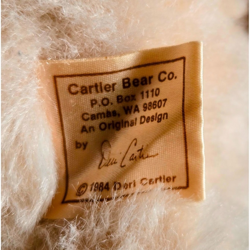 Deri Cartier Signed Artist Teddy Bear 1984 Vintage Cartier Bear Co Plush Toy - Picture 8 of 9